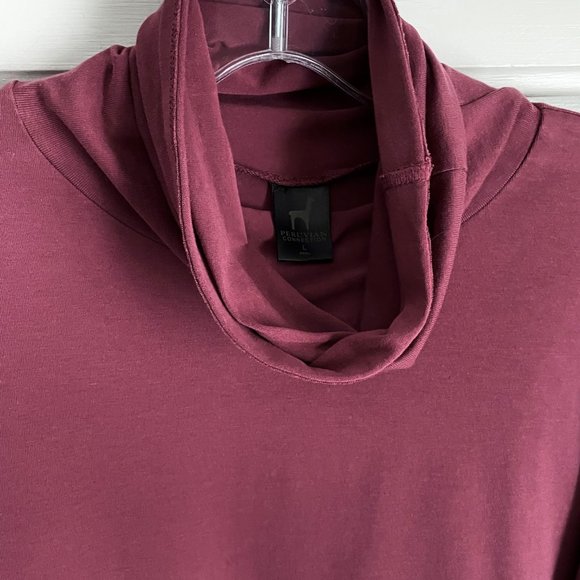 Peruvian Connection Pima Cotton Extreme T-Neck Stretch Turtleneck Top Size L - Picture 8 of 13